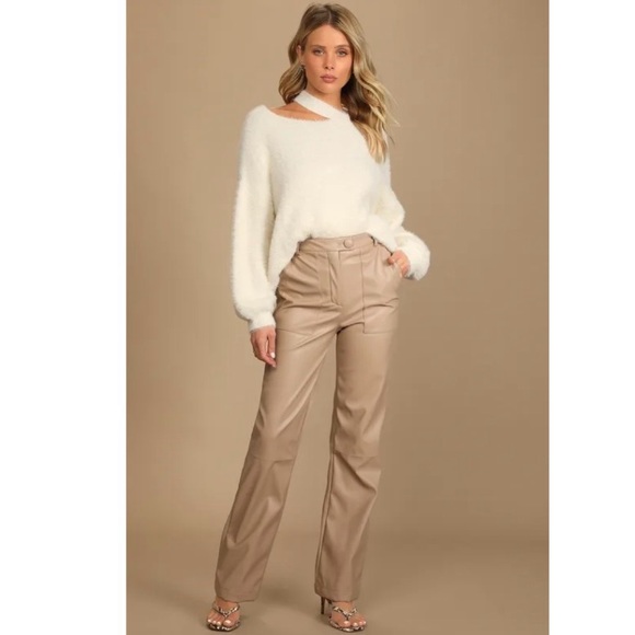 Lulus Favorite Forecast Ivory Eyelash Knit Cutout Sweater - Picture 10 of 11